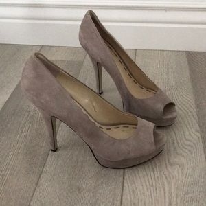 Enzo Angiolini suede grey heels